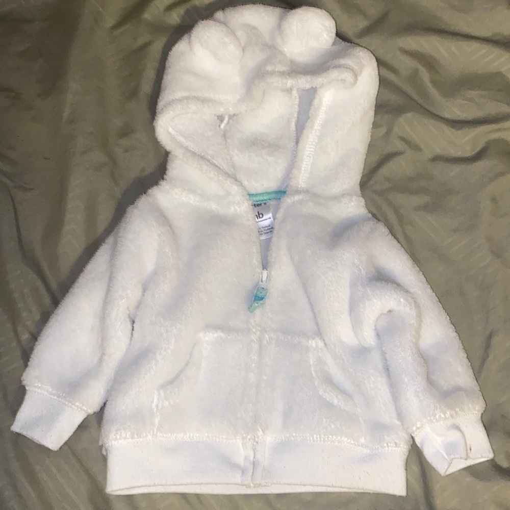 Fuzzy zip Hoodie with Ears